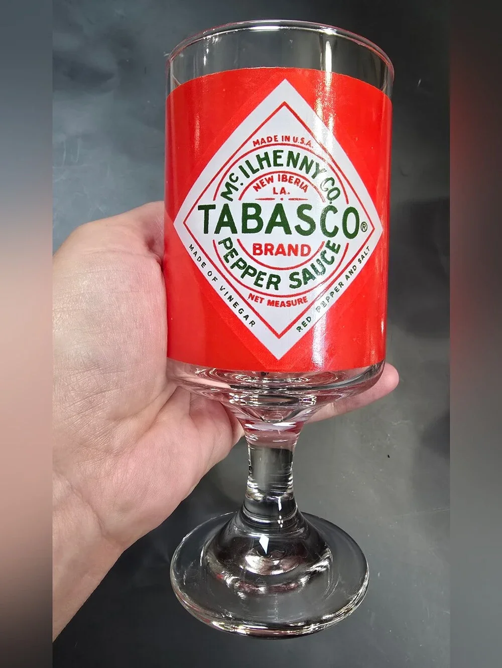 Vintage McILhenny Co. Tabasco Stemmed Glass Goblets Set Of 5